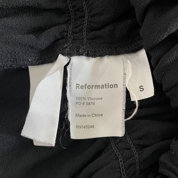 Reformation Ruched Waist Flutter Strap Tank Black - Size: Small - Picture 8 of 11